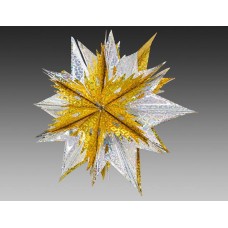 Звезда из фольги "Двойное сияние" голографическая, серебряная с золотым фокусом, 60 см